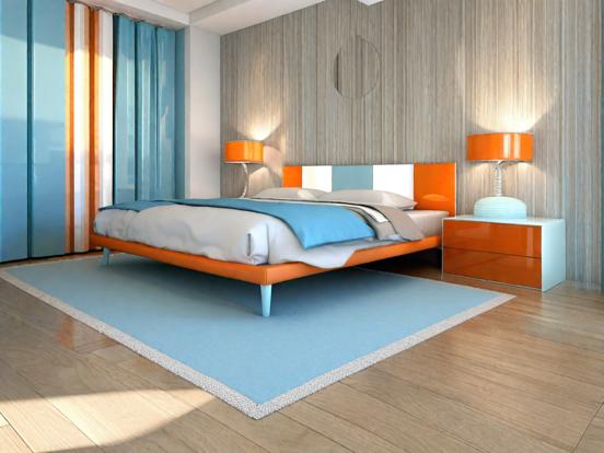 Teal orange bedroom decor