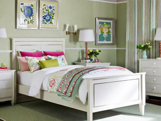 Girly serene bedroom closeup