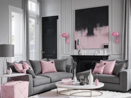 Bright pink living room decor