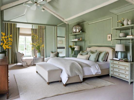 Serene cream sage bedroom