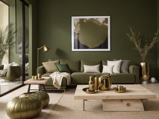 Green living room decor