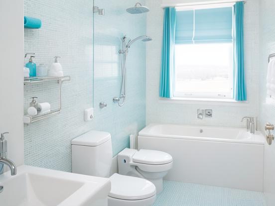 Blue white premium bathroom