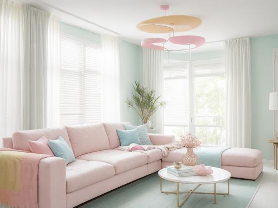 Bright pastel living room