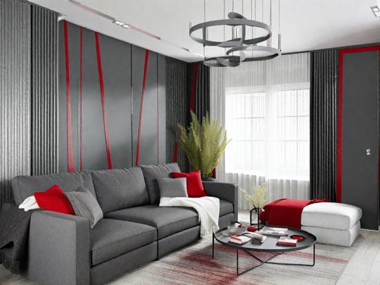 Red Grey and White Bedroom Ideas