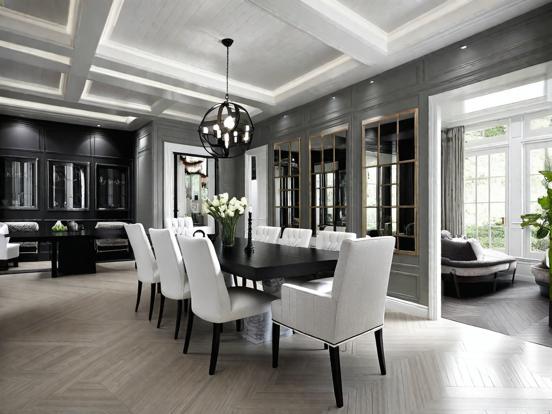 Luxury black white dining room