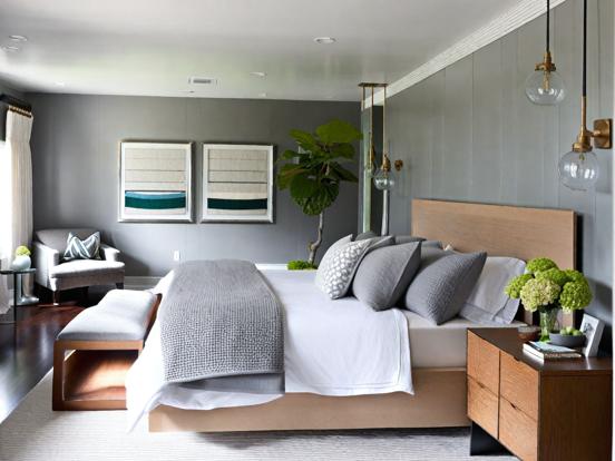 Serene grey bedroom decor