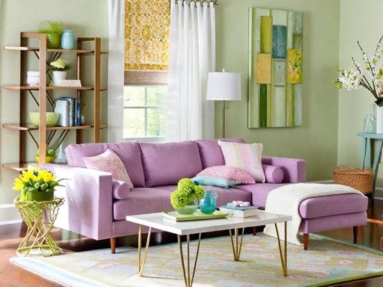 Bright living room pastels