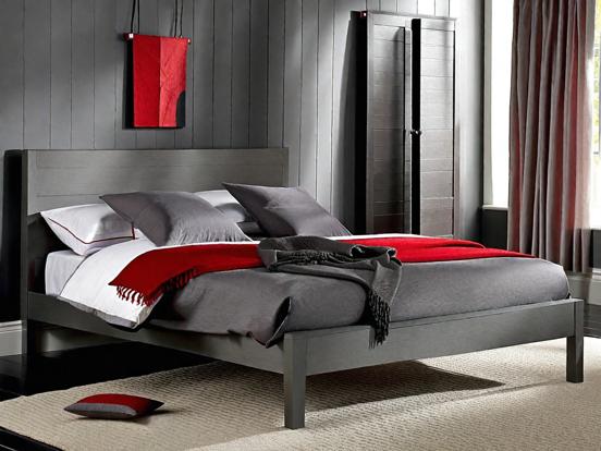 Red canopy bed handcuffs luxury