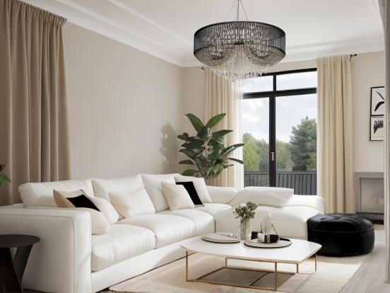 White minimalist living room