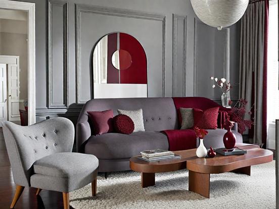 Grey and Red Living Room Ideas