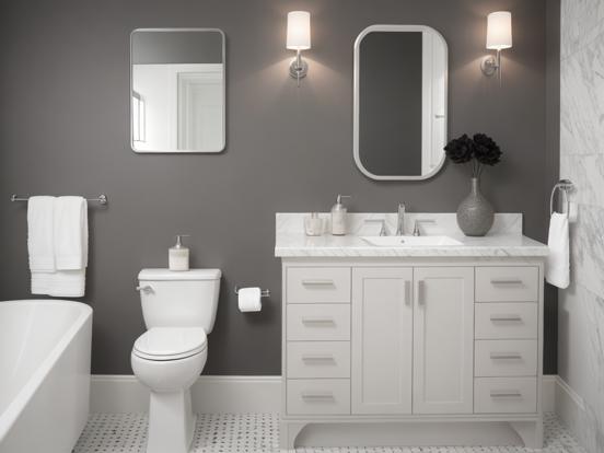 black grey and silver bathroom