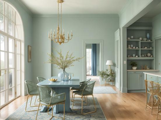 Blue and Gold Dining Room Ideas