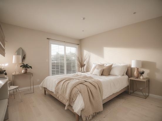 earthy neutral guest room