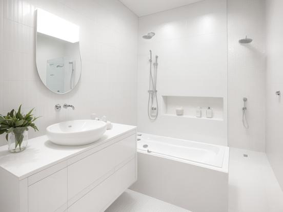 Modern white bathroom closeup