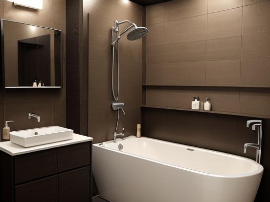 black and brown bathroom