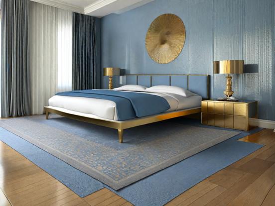 Blue gold bedroom Islamic design