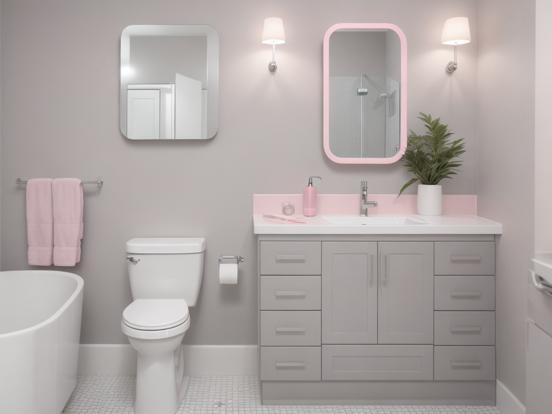 Chic pink bathroom design