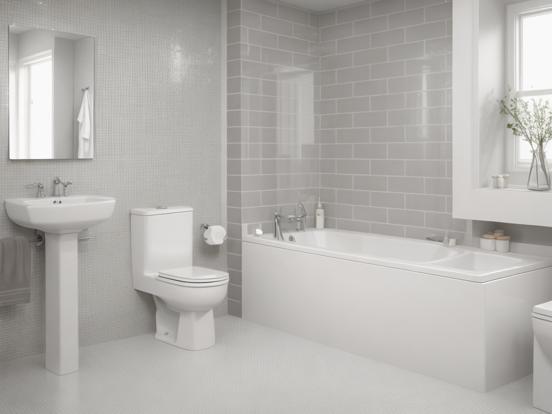 Modern 3D rendered bathroom