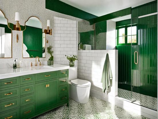 Green white premium bathroom