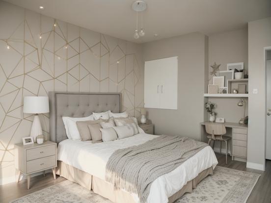 Cozy child's bedroom in beige tones