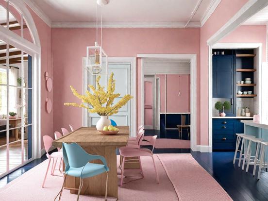 pink dining room