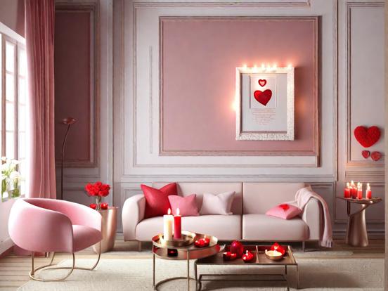 Cozy pink living room decor