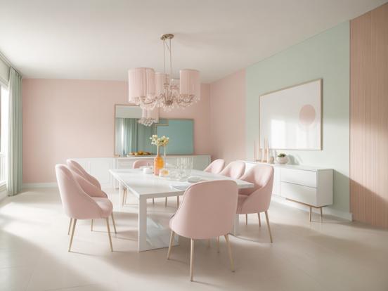 Modern pastel dining room