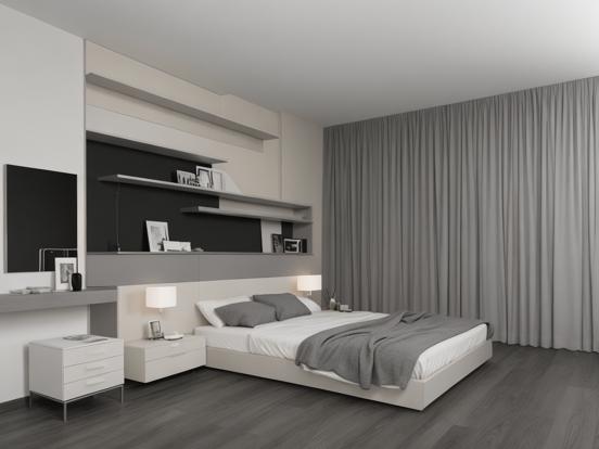 Minimalist black white bedroom