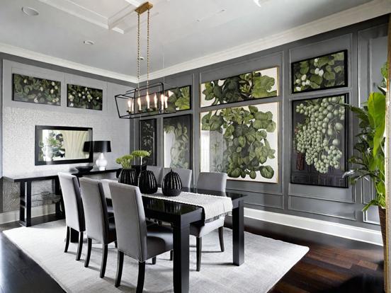 Dining room with green walls