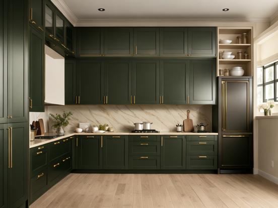 Green luxury kitchen design