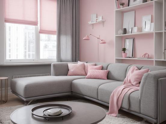 Bright pink cozy living room