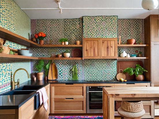 Colorful maximalist kitchen