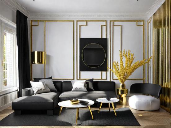 Black and Gold Living Room Ideas