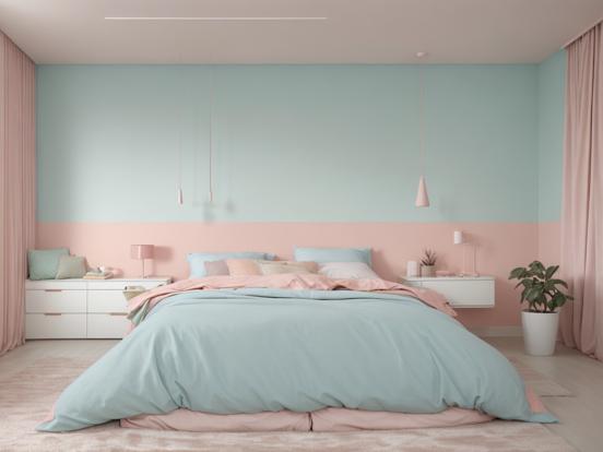 Cozy pastel bedroom decor