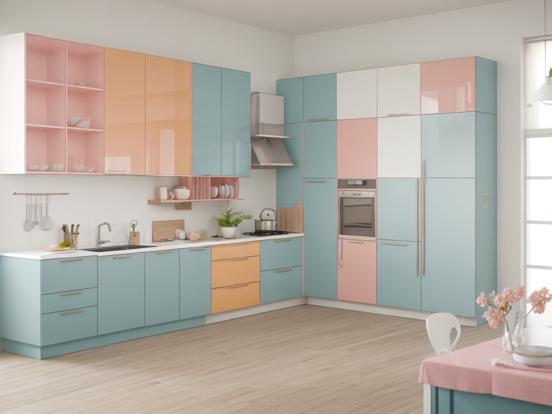 Modern kitchen pastel 3D vibe