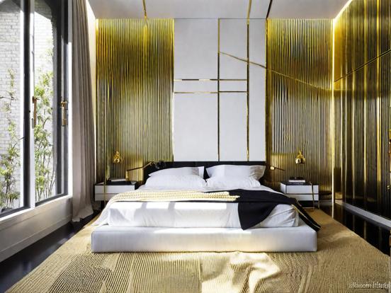 black and gold bedroom