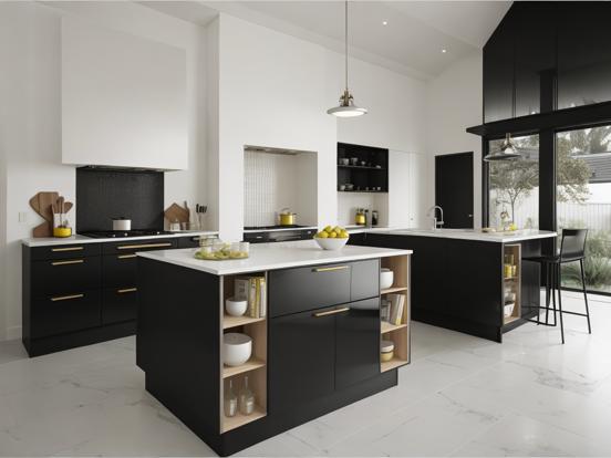 Luxury dark kitchen island