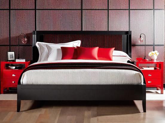 Red black bedroom bold design