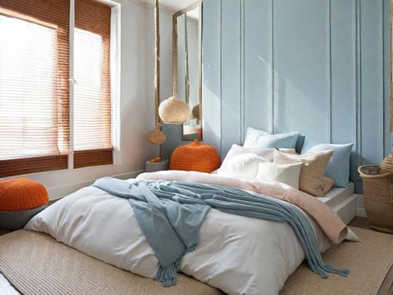 Dreamy blue cream bedroom