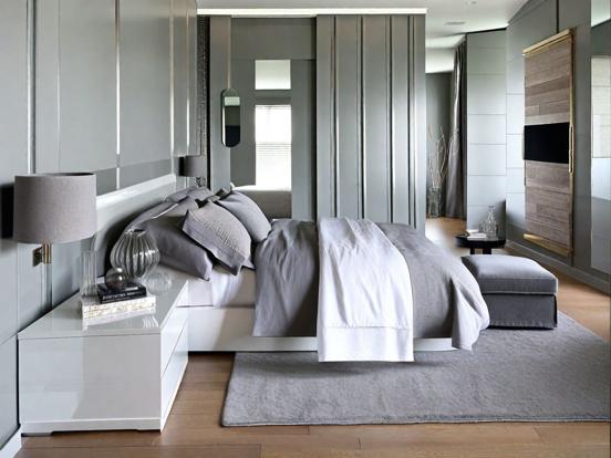 Serene grey blue bedroom