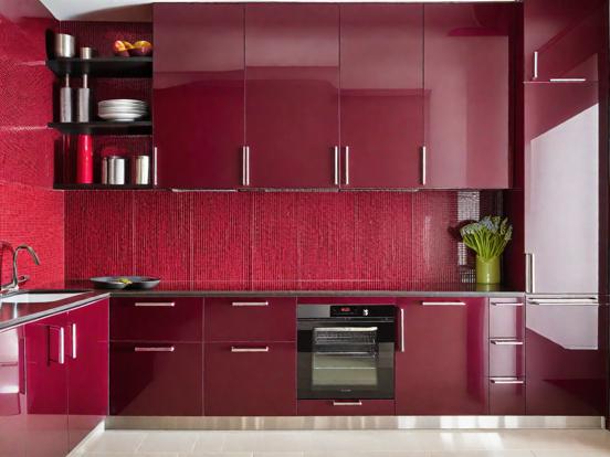 cherry red kitchen cabinets