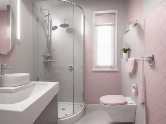 Pink modern bathroom design