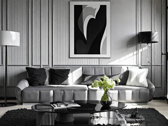 Dark moody living room decor