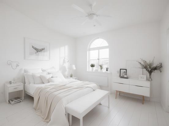 White minimalist bedroom design