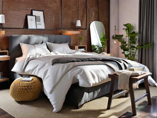 Serene white loft bedroom