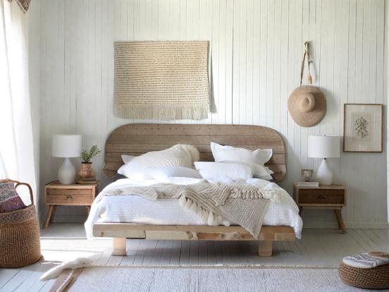 Serene white boho bedroom