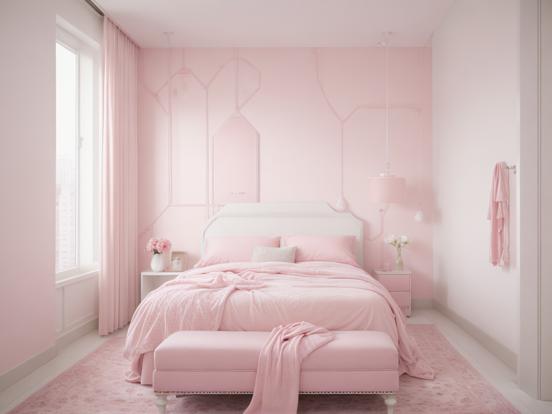 Pink girly bedroom closeup