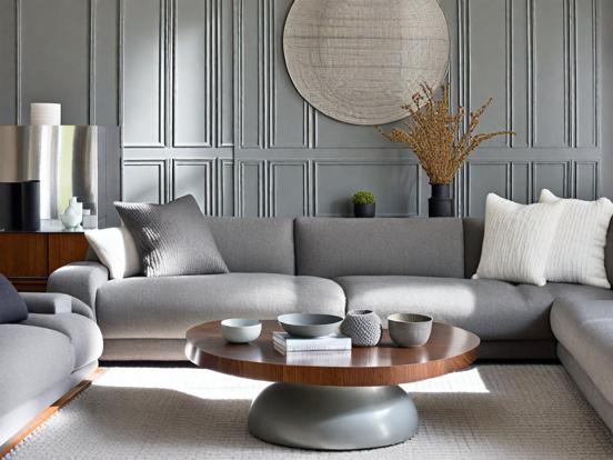 Grey living room muted style