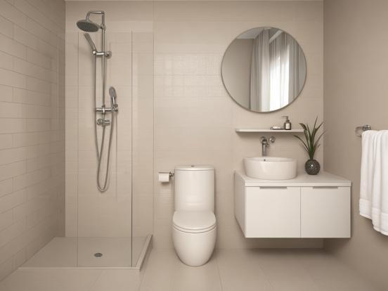 White toilet by shower modern design