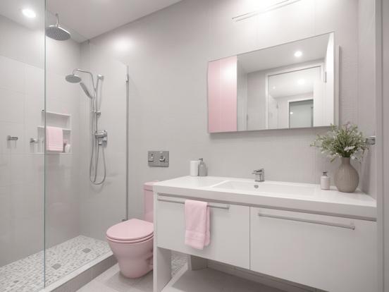 Pink modern bathroom design